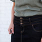 Triple Button Long A-Line Denim Skirt - FINAL SALE Skirts