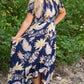 Tropical Hi-Lo Navy Midi Dress - FINAL SALE Dresses