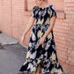 Tropical Hi-Lo Navy Midi Dress - FINAL SALE Dresses
