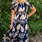 Tropical Hi-Lo Navy Midi Dress - FINAL SALE Dresses