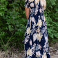 Tropical Hi-Lo Navy Midi Dress - FINAL SALE Dresses