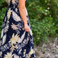 Tropical Hi-Lo Navy Midi Dress - FINAL SALE Dresses