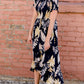 Tropical Hi-Lo Navy Midi Dress - FINAL SALE Dresses