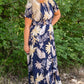 Tropical Hi-Lo Navy Midi Dress - FINAL SALE Dresses