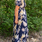 Tropical Hi-Lo Navy Midi Dress - FINAL SALE Dresses
