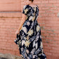 Tropical Hi-Lo Navy Midi Dress - FINAL SALE Dresses