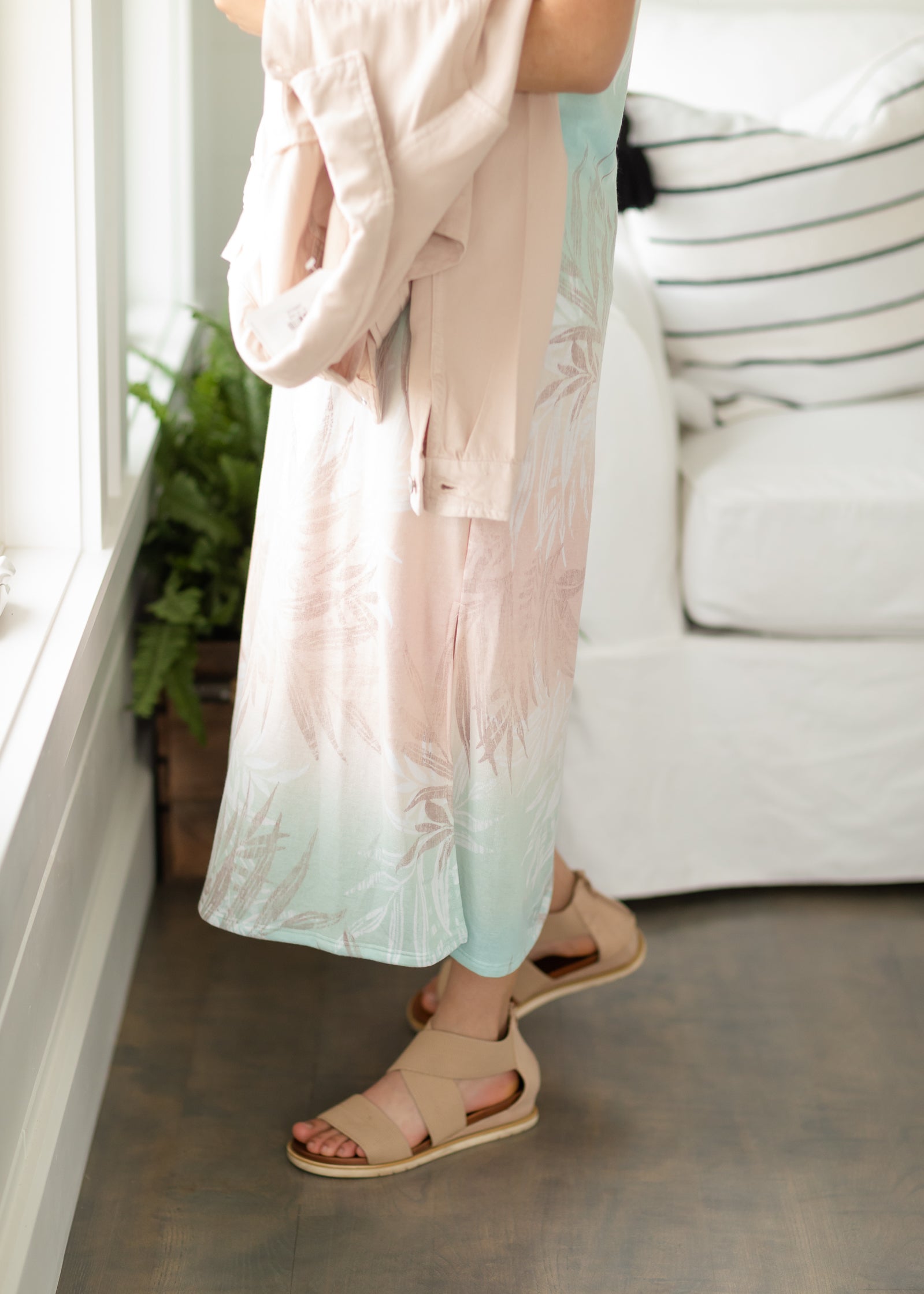 Tropical Print Knit Midi Dress - FINAL SALE Dresses