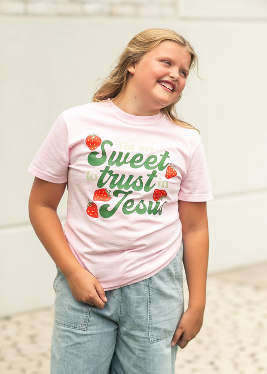 Trust In Jesus Strawberry Graphic Tee FF Tops