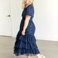Tulle Tiered Short Sleeve Maxi Dress FF Dresses