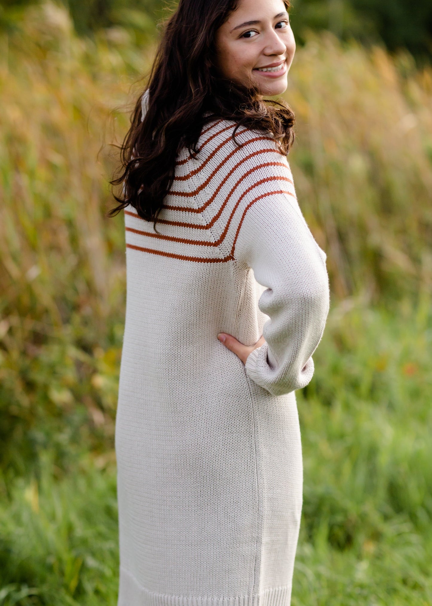 Turtle Neck Striped Sweater Midi Dress - FINAL SALE FF Dresses