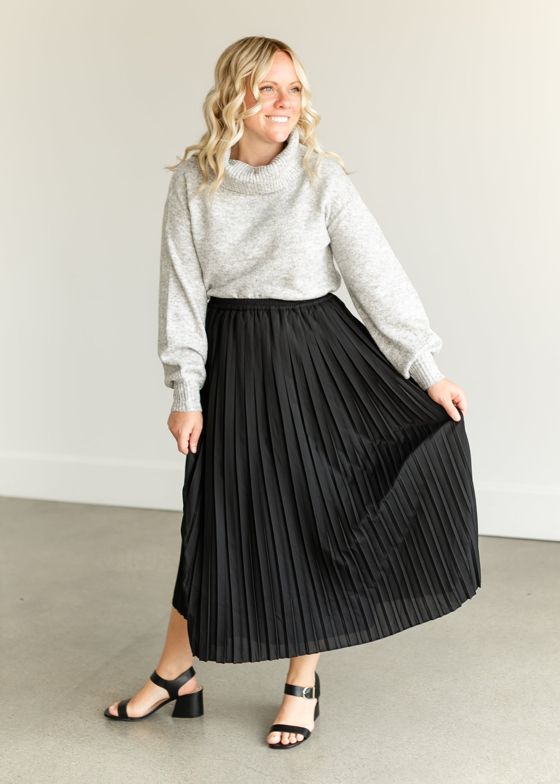 Turtleneck Balloon Sleeve Pullover Sweater FF Tops