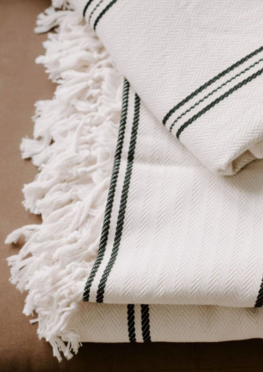Two Stripe Turkish Throw Blanket-FINAL SALE FF Home + Lifestyle