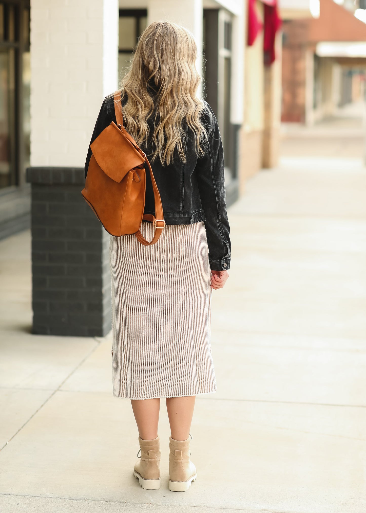 Two Tone Camel Sweater Skirt - FINAL SALE Skirts