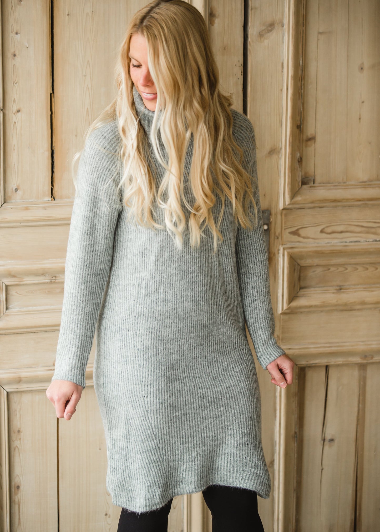 Two Tone Gray Sweater Dress - FINAL SALE Dresses