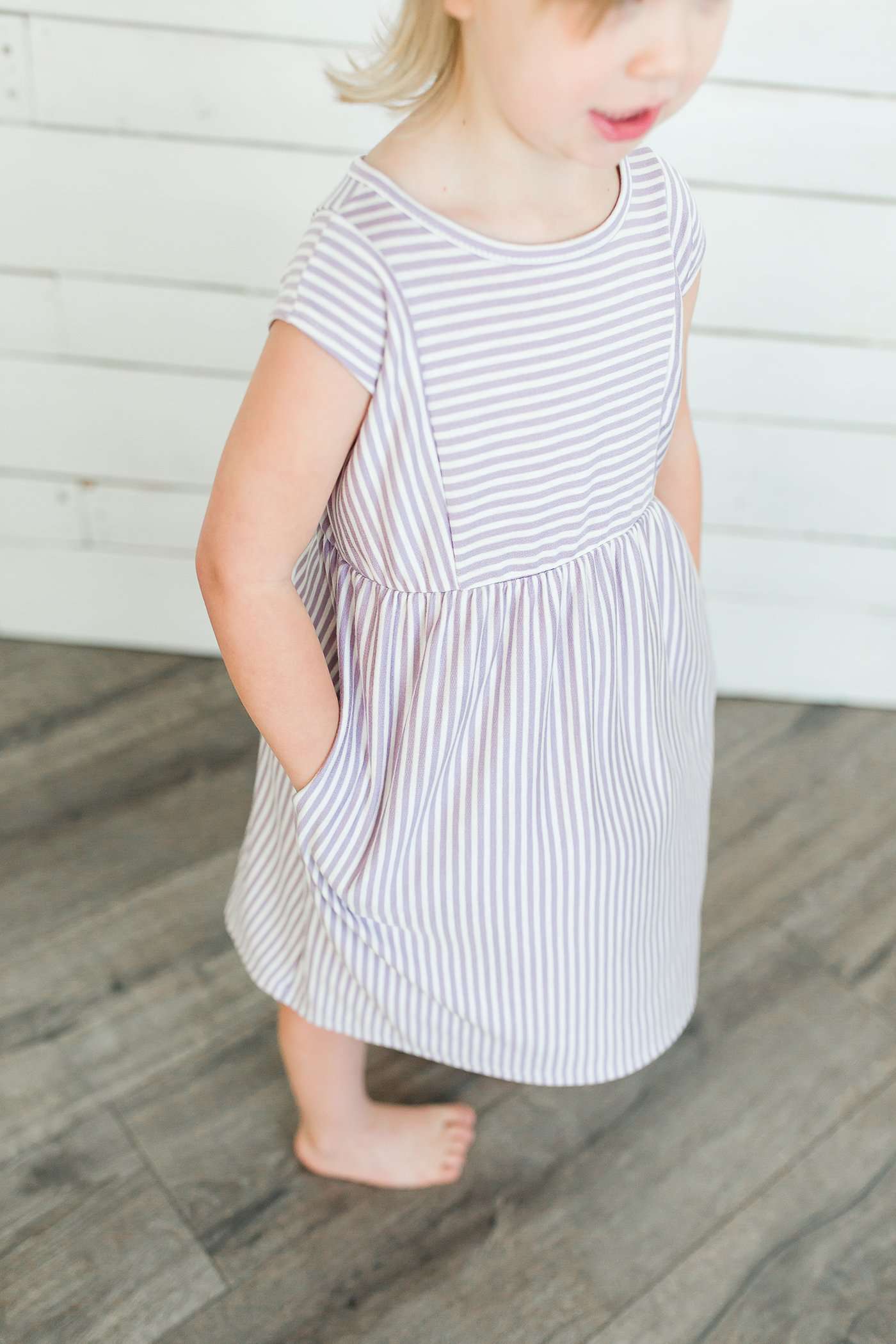 Two-Tone Striped Midi Dress - FINAL SALE Dresses Lilac / 2T