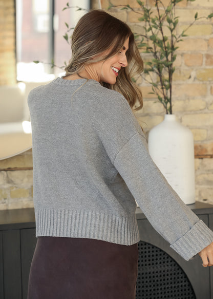 Ultra-Cozy Knit Bell Sleeve Sweater FF Tops