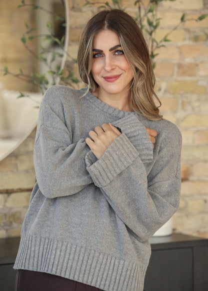 Ultra-Cozy Knit Bell Sleeve Sweater FF Tops S