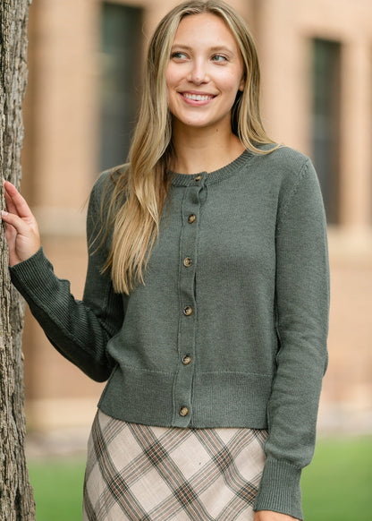 Ultra Soft Button Up Cardigan FF Tops Spruce / S
