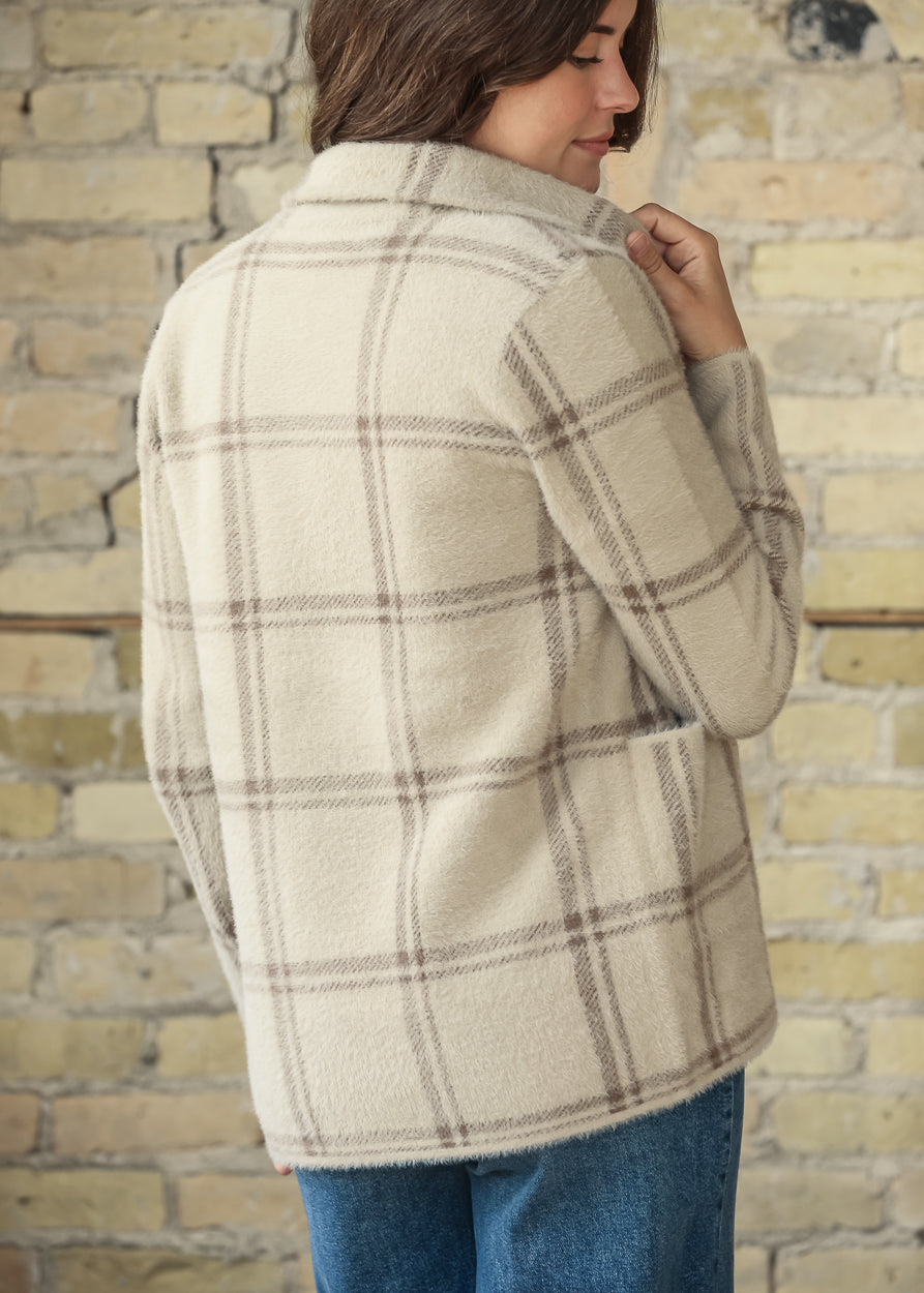 Ultra Soft Plaid Double Button Coat FF Layering Essentials