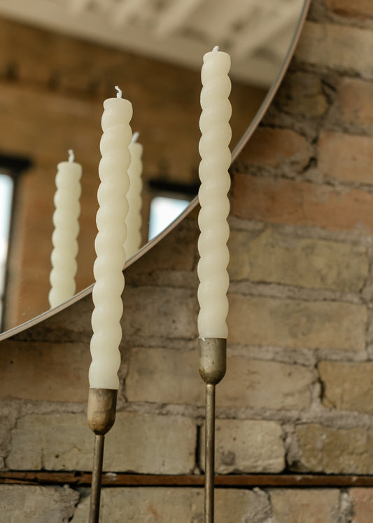 Unscented Twisted Taper Candle Set of 2 Gifts