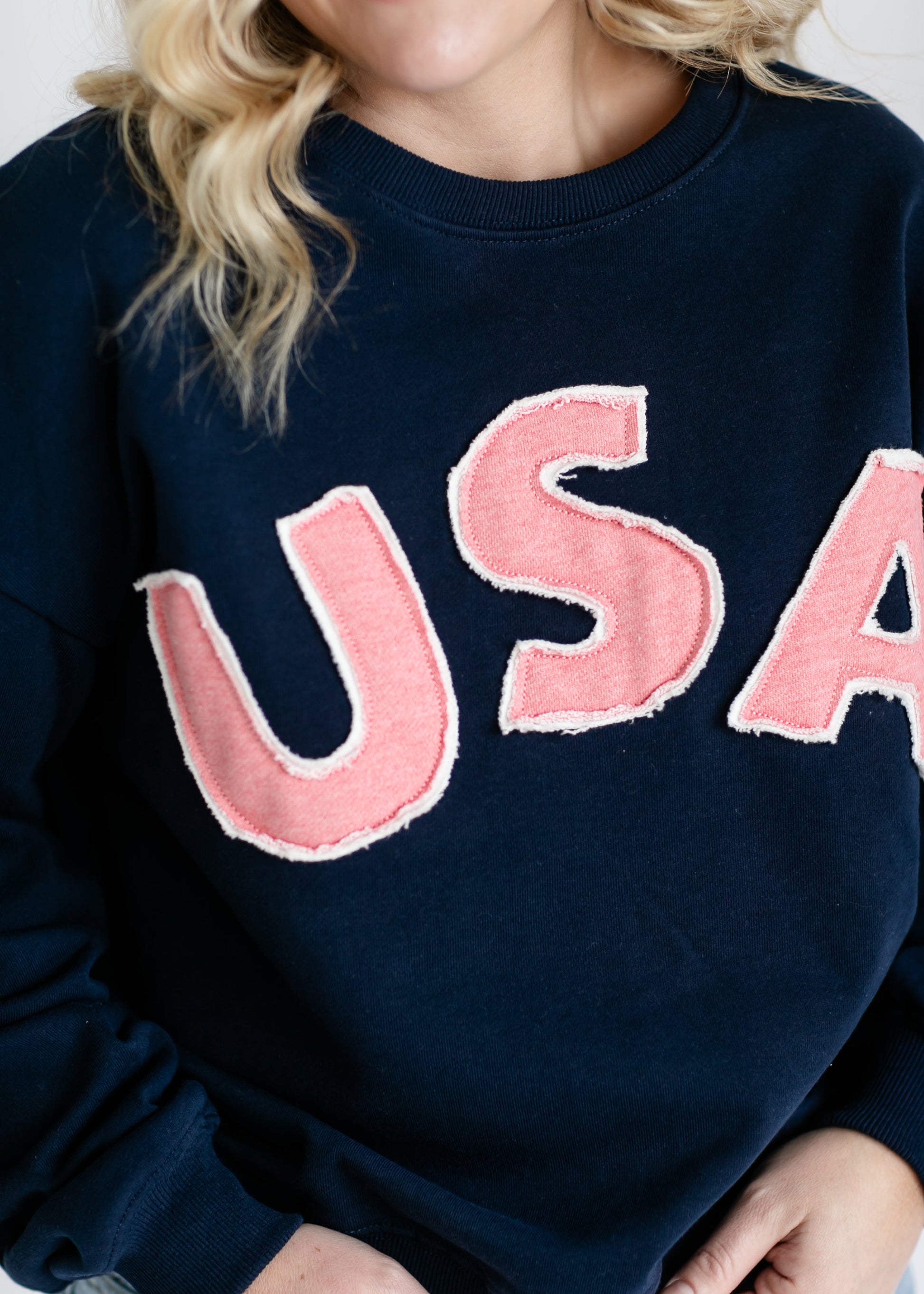 USA Drop Shoulder Crewneck Sweatshirt FF Layering Essentials