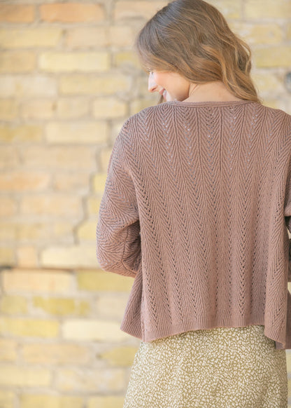 V Eyelet Crochet Cardigan FF Layering Essentials