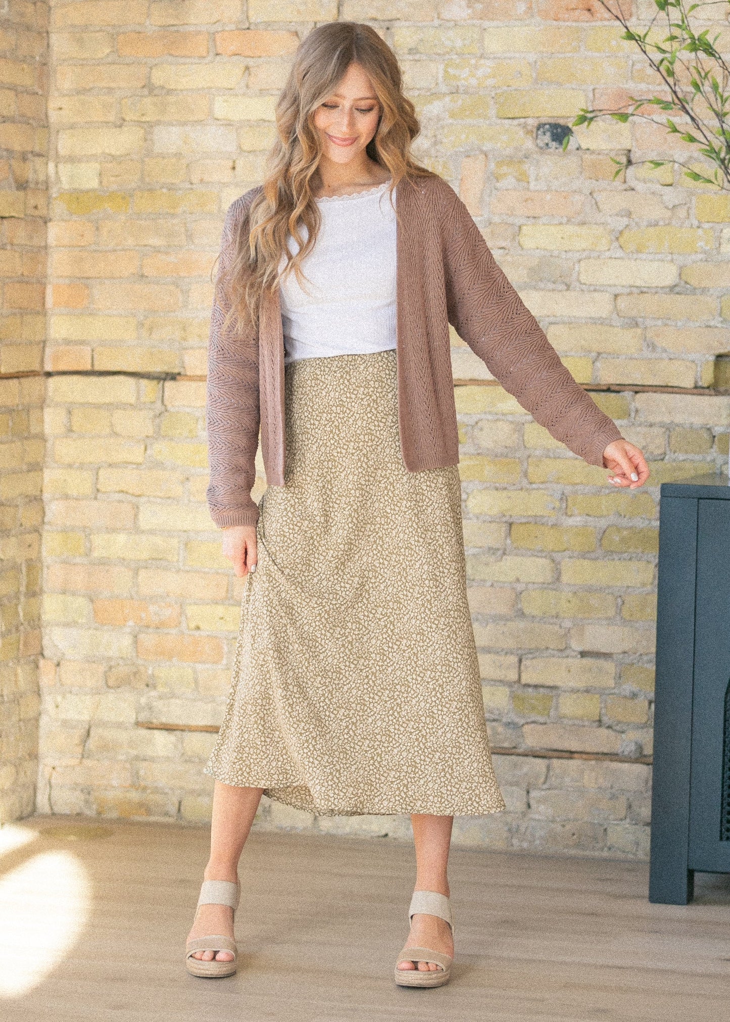 V Eyelet Crochet Cardigan FF Layering Essentials