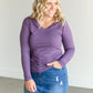 V Neck Long Sleeve T-shirt FF Tops