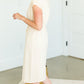 V-Neck Tie Waist Beige Midi Dress - FINAL SALE Dresses