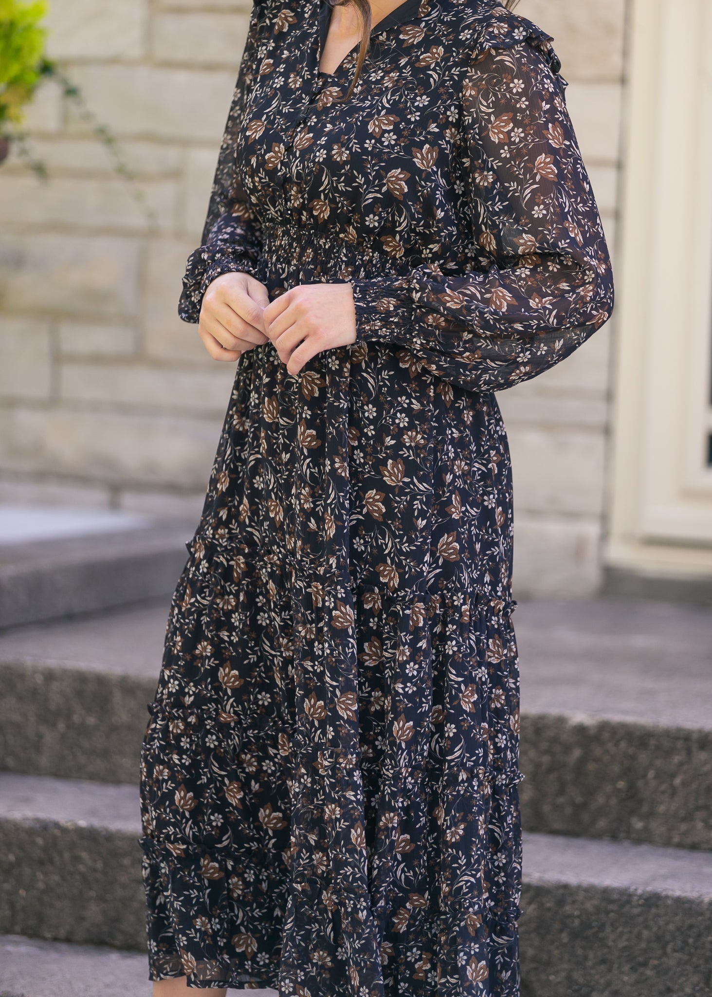 V-Neck Tiered Maxi Dress FF Dresses