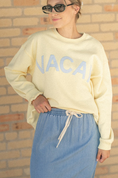 Vacay Graphic Crewneck Sweatshirt FF Tops