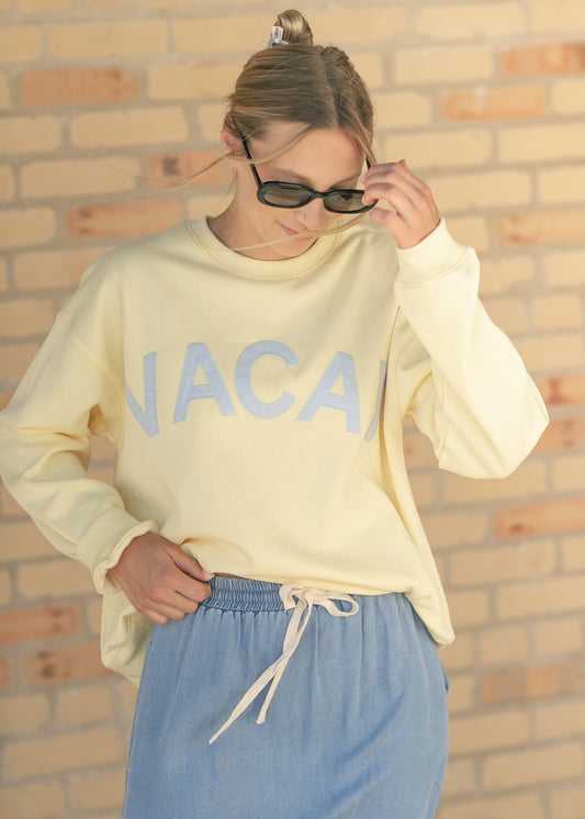 Vacay Graphic Crewneck Sweatshirt FF Tops