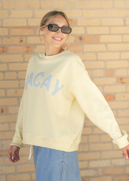 Vacay Graphic Crewneck Sweatshirt FF Tops
