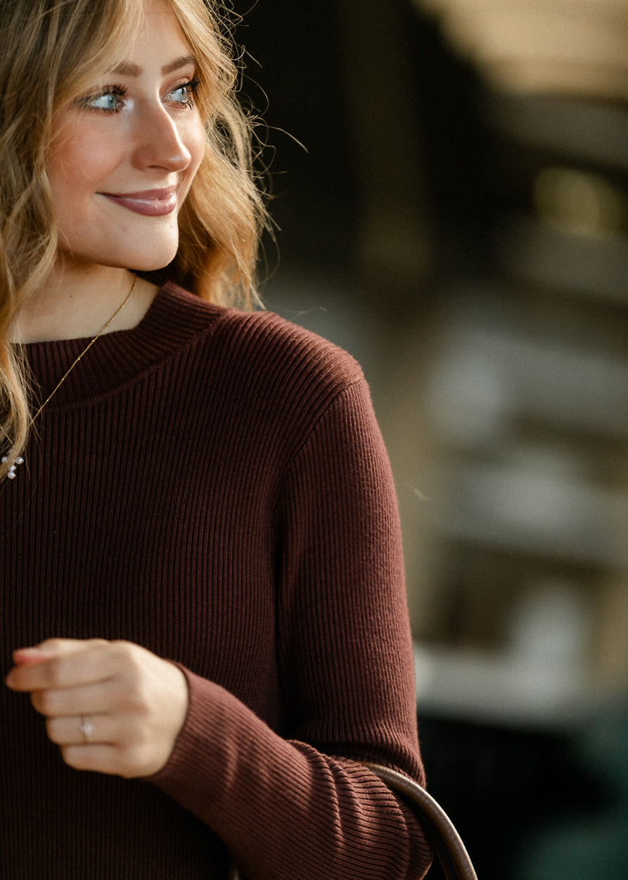 Vanna Chocolate Knit Midi Dress IC Dresses