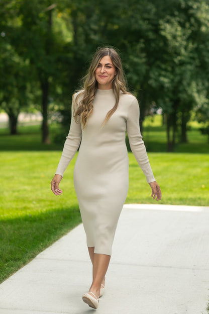 Vanna Knit Midi Dress IC Dresses Cream / XS