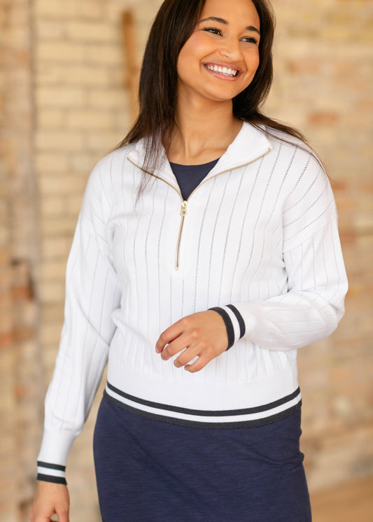 VARLEY® Aliyah Half Zip Knit Sweater FF Tops