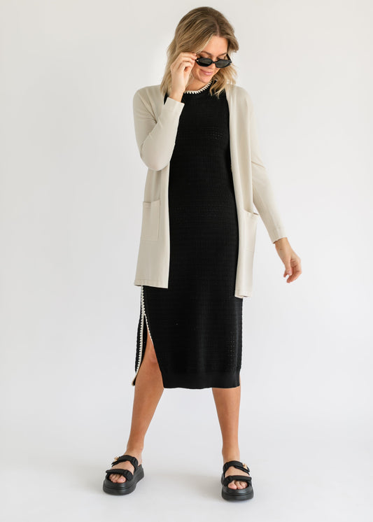 VARLEY® Dwight Tank Knit Embroidered Midi Dress FF Dresses