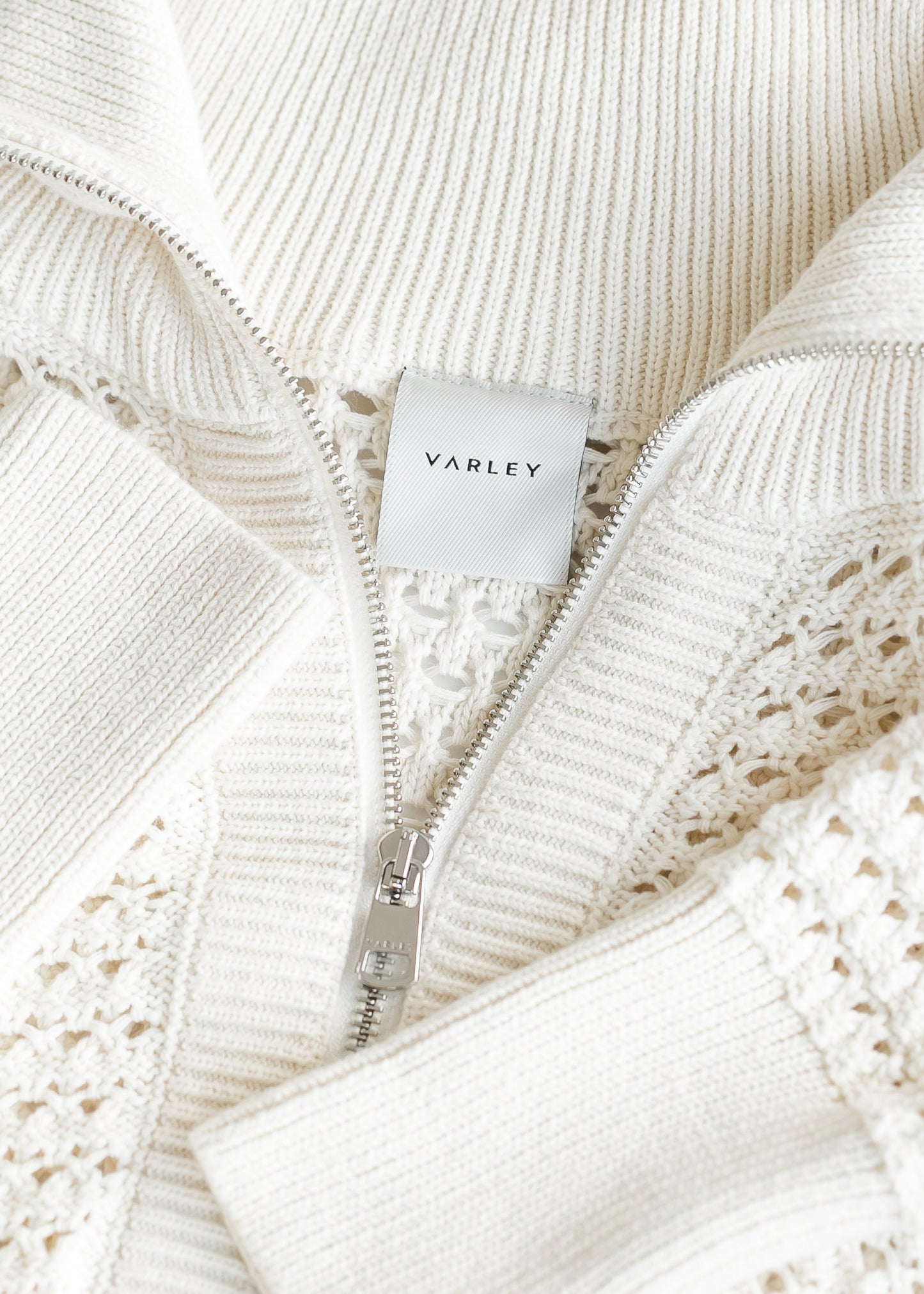 VARLEY® Eloise Full Zip Open Knit Cardigan FF Tops
