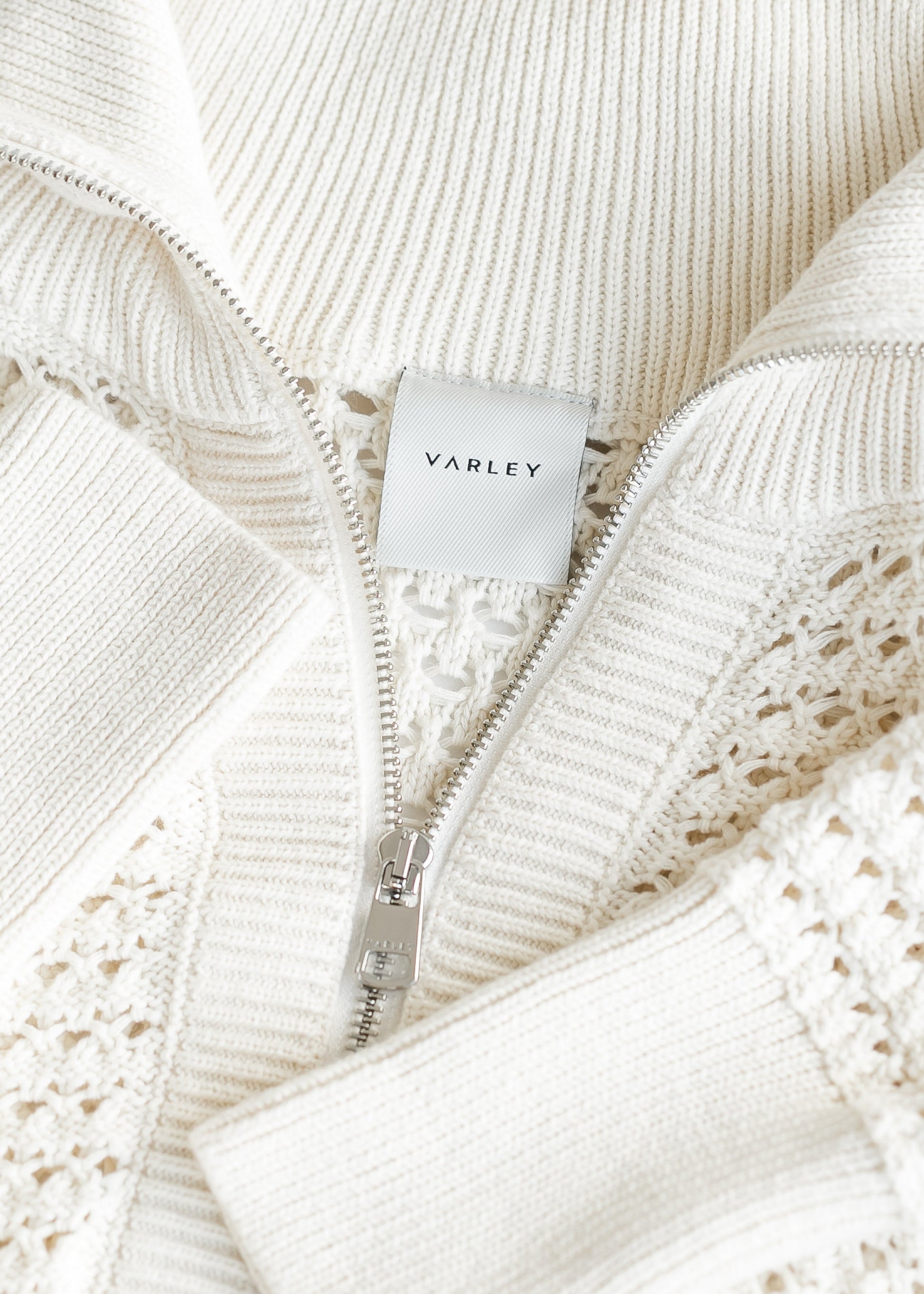 VARLEY® Eloise Full Zip Open Knit Cardigan FF Tops