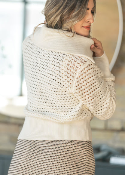 VARLEY® Eloise Full Zip Open Knit Cardigan FF Tops