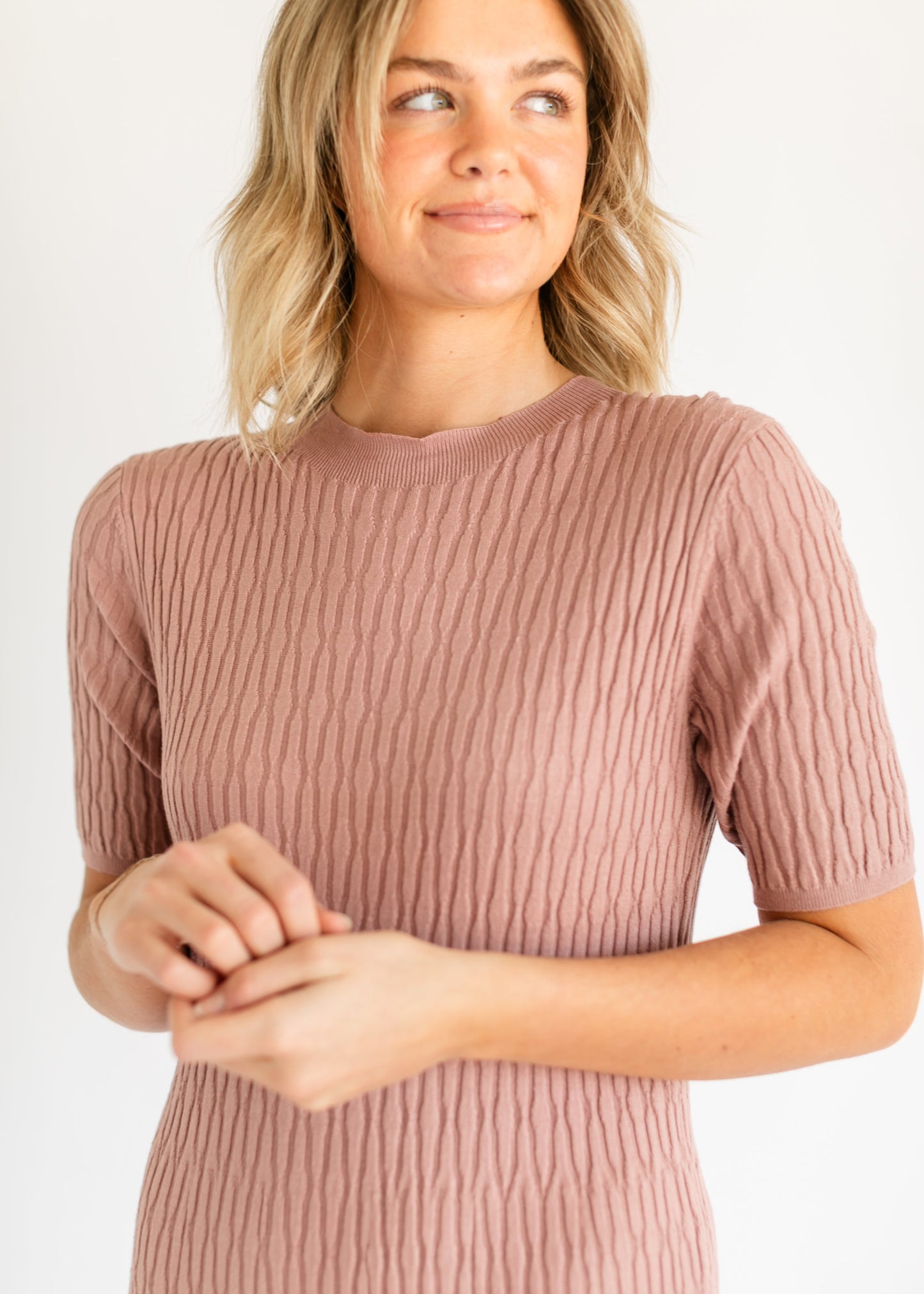 VARLEY® Fara Textured Knit Midi Dress FF Dresses