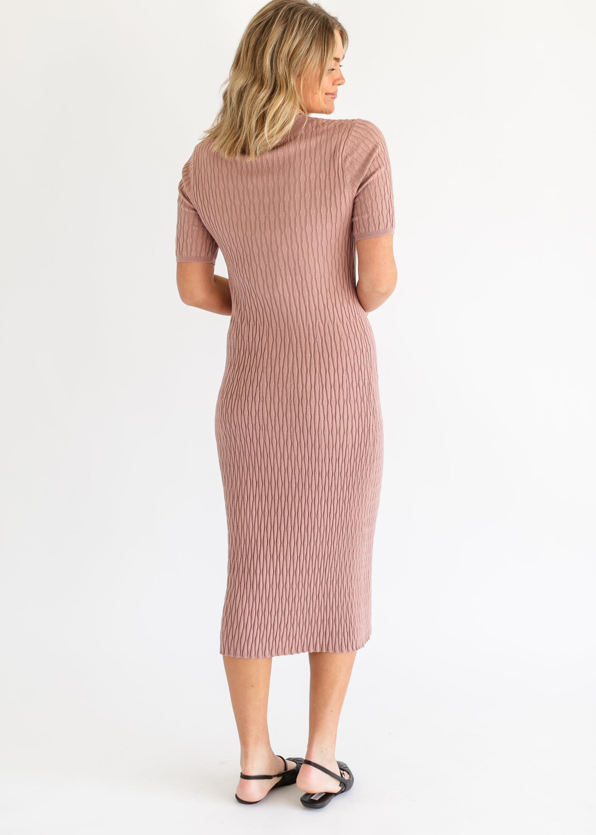 VARLEY® Fara Textured Knit Midi Dress FF Dresses