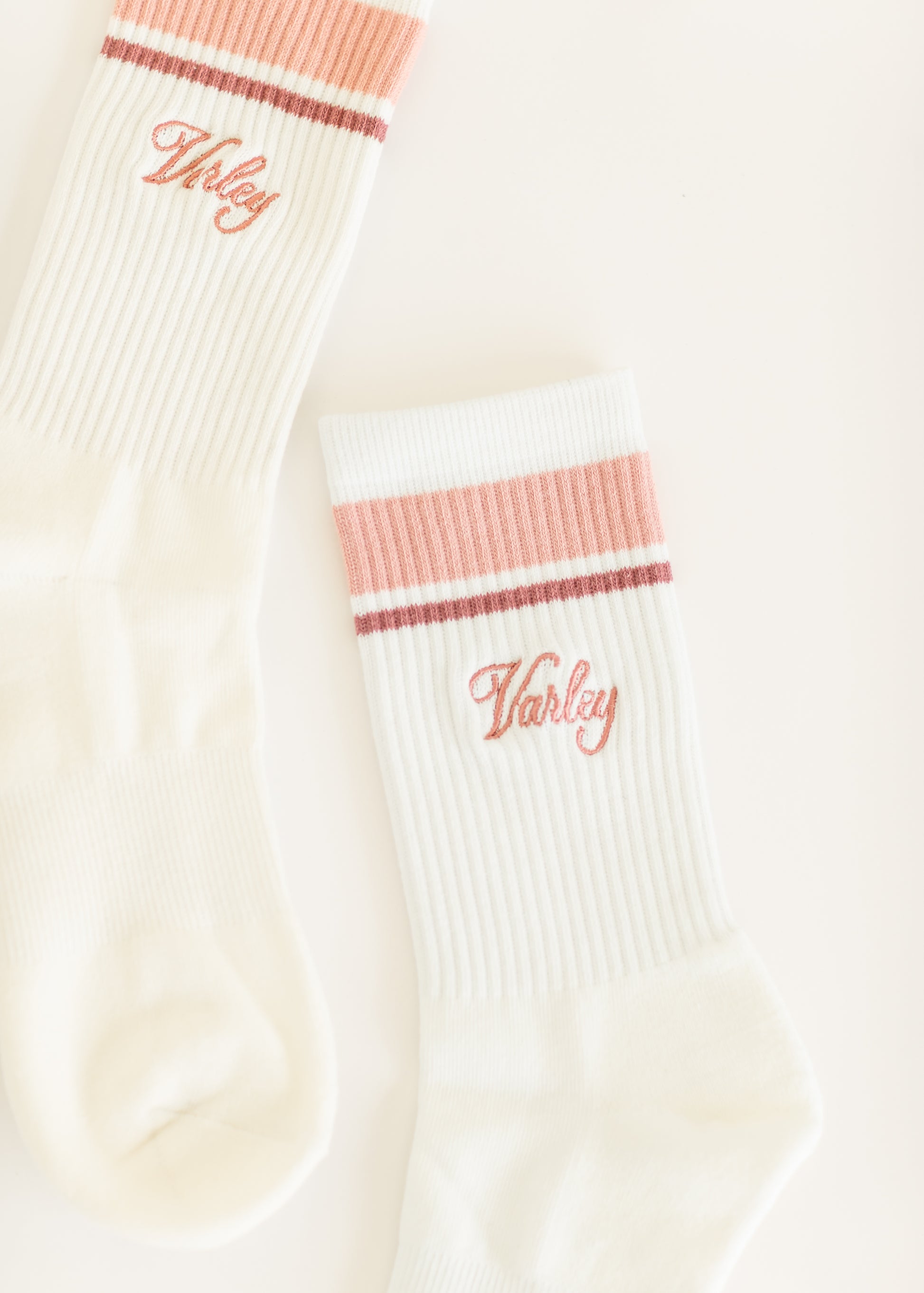 VARLEY® Lamar Club Stripe Sock Accessories Egret/ Dusty rose