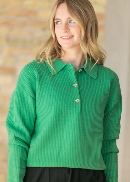Varley® Marlie Knit Polo Sweater FF Tops