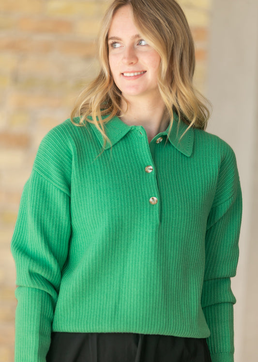 Varley® Marlie Knit Polo Sweater FF Tops