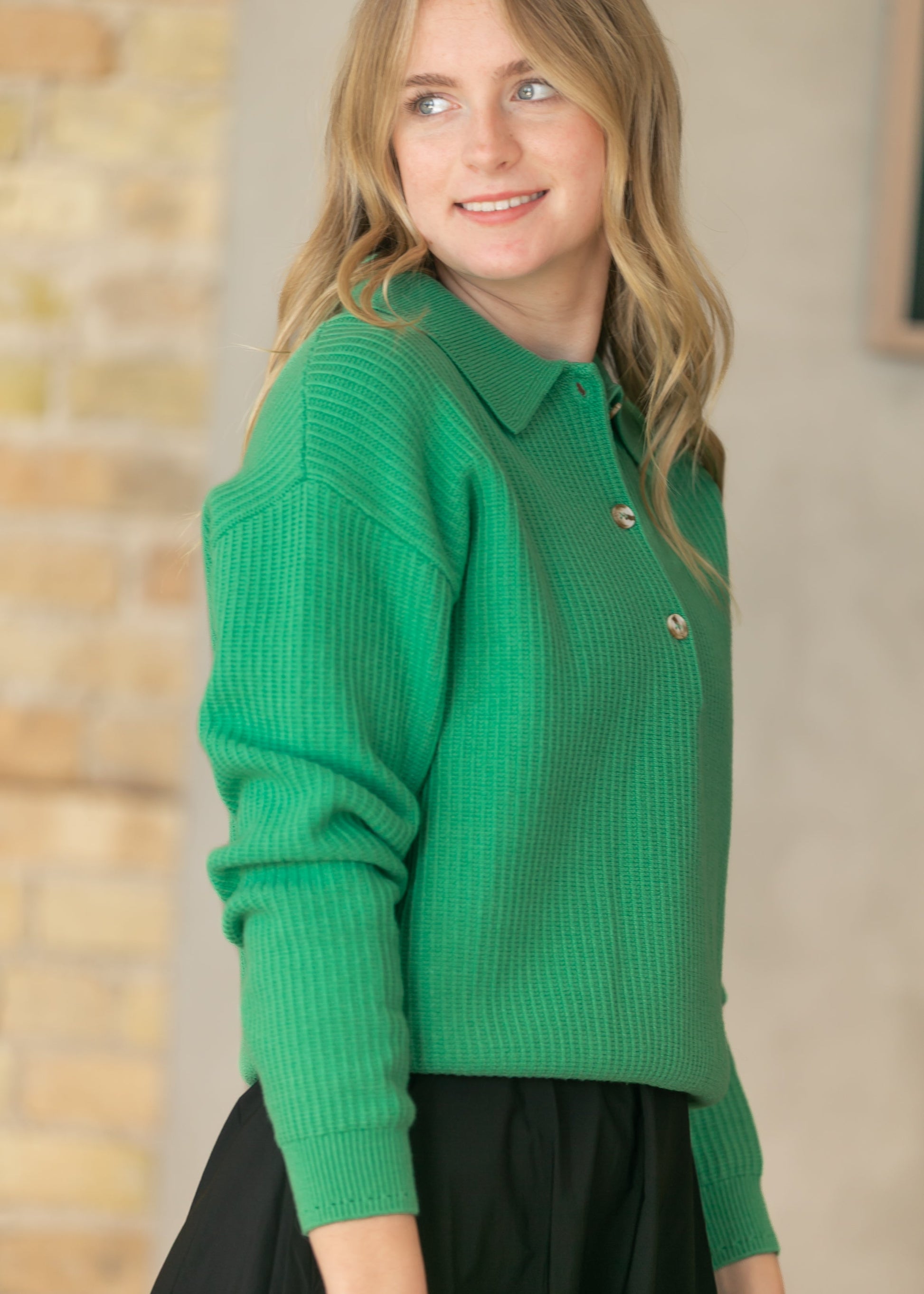 Varley® Marlie Knit Polo Sweater FF Tops