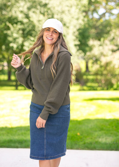 Varley® Maura Half-Zip Rib Knit Sweater FF Layering Essentials