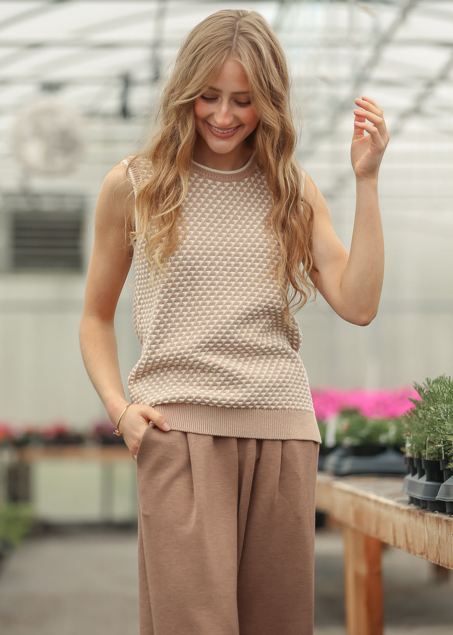 Varley® Taupe Jenson Stitch Knit Tank - FINAL SALE FF Layering Essentials