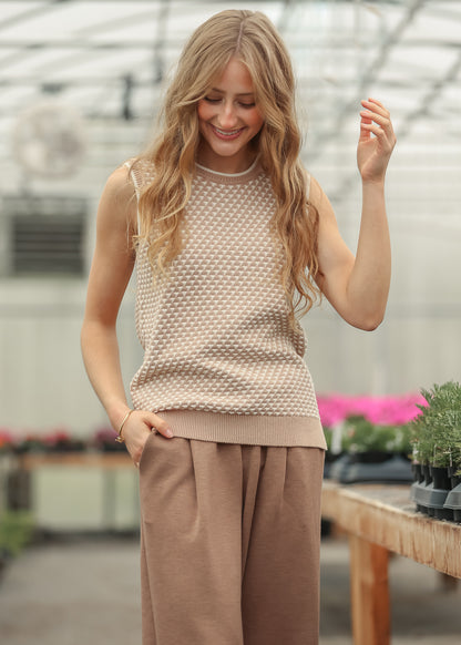 Varley® Taupe Jenson Stitch Knit Tank - FINAL SALE FF Layering Essentials