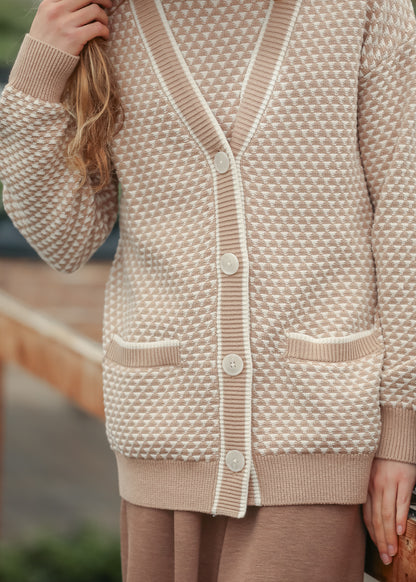 Varley® Taupe Tarran Stitch Knit Cardigan - FINAL SALE FF Layering Essentials